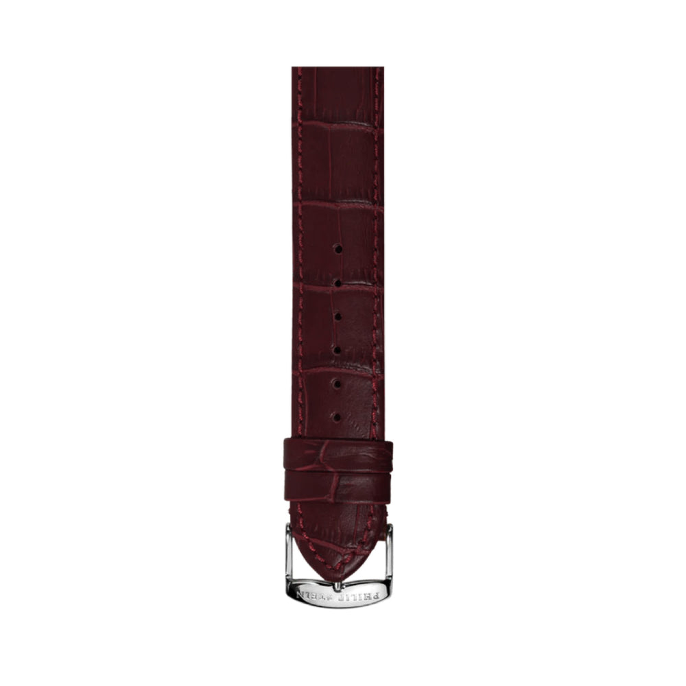 Philip Stein Signature D. Burgundy Alligator-print Strap Size 1