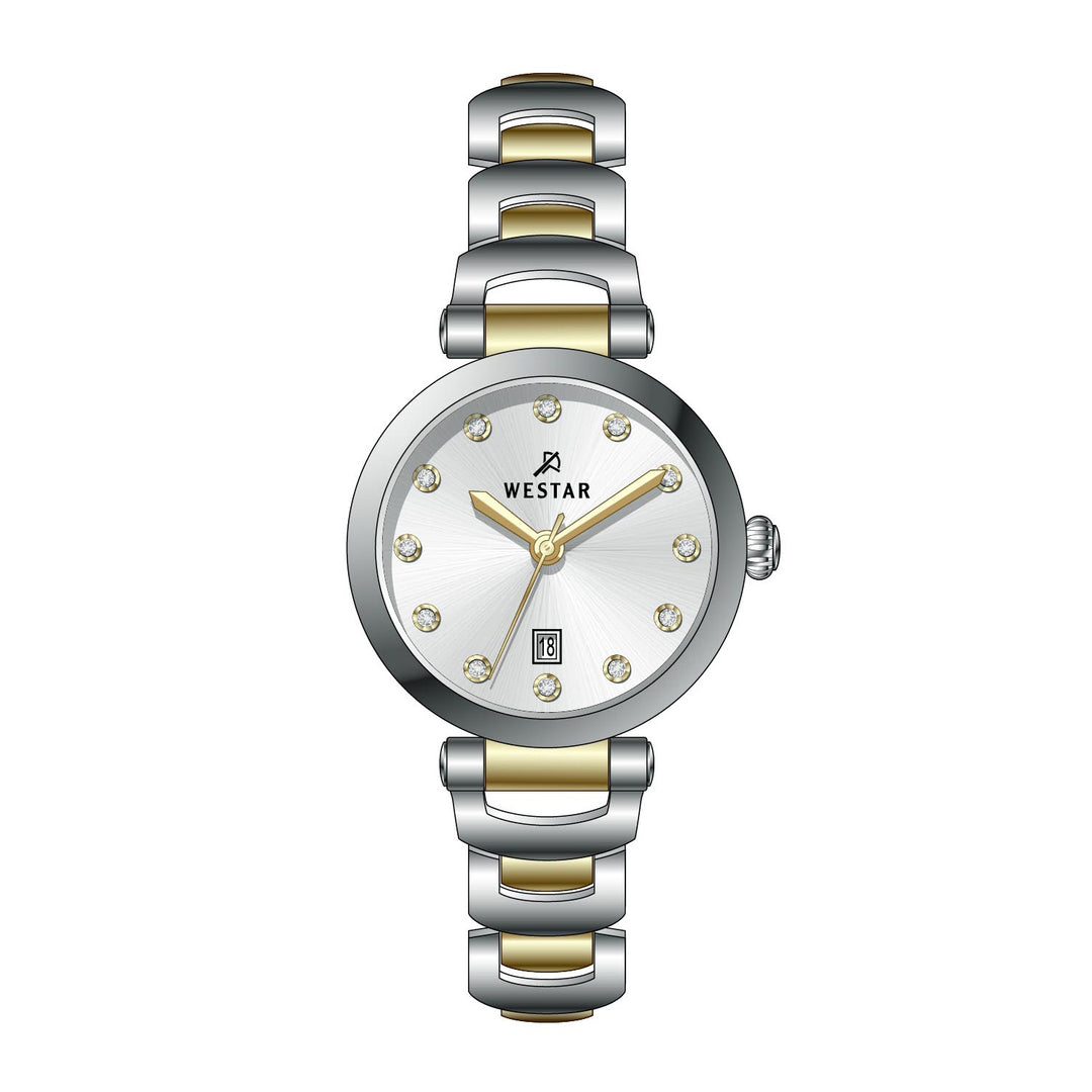 Westar Ornate Ladies 28 mm Silver Dial Quartz Watch - 20339CBN107