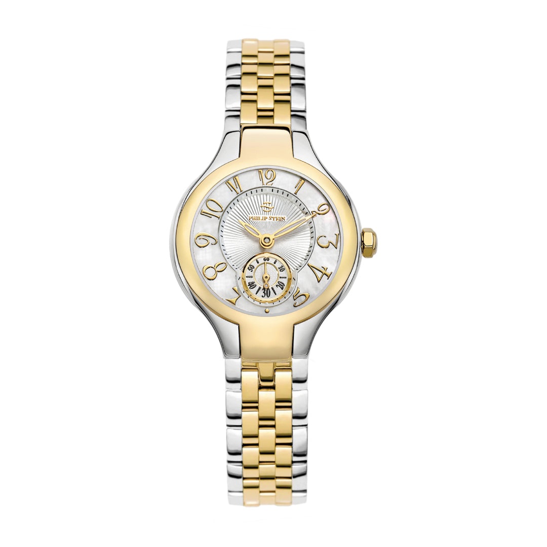 PHILIP STEIN Women's Classic Round Mini Two-tone Y.Gold Watch