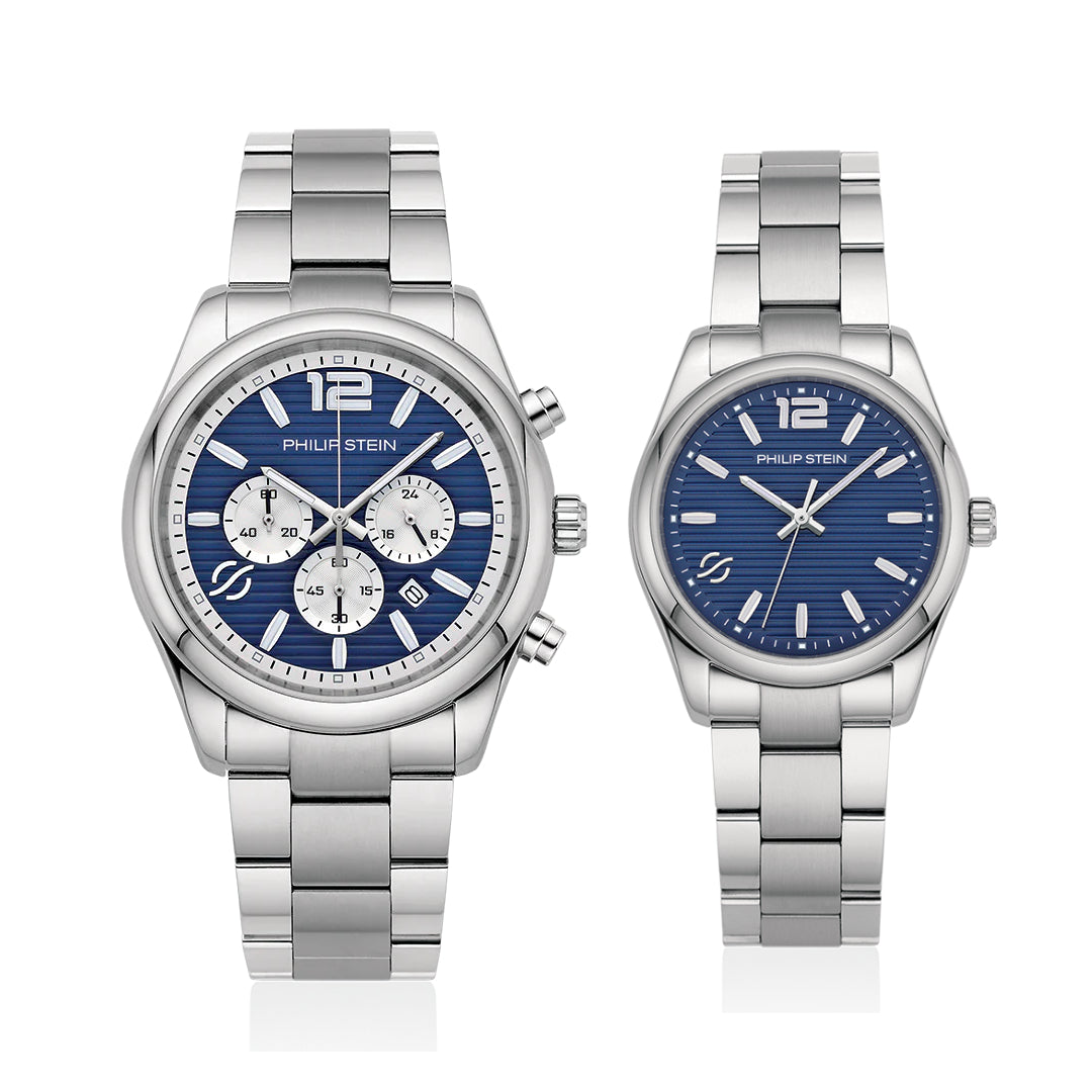 Philip Stein Couple Watch 47C-CRBLWP-SS & 46-BLP-SS