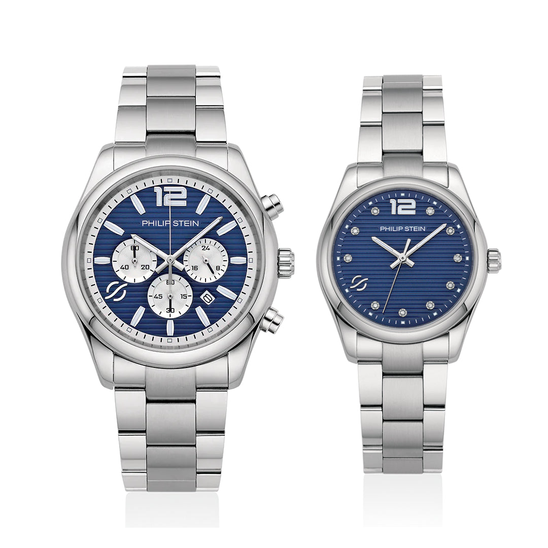 Philip Stein Couple Watch 47C-CRBLWP-SS & 46-DBLP-SS