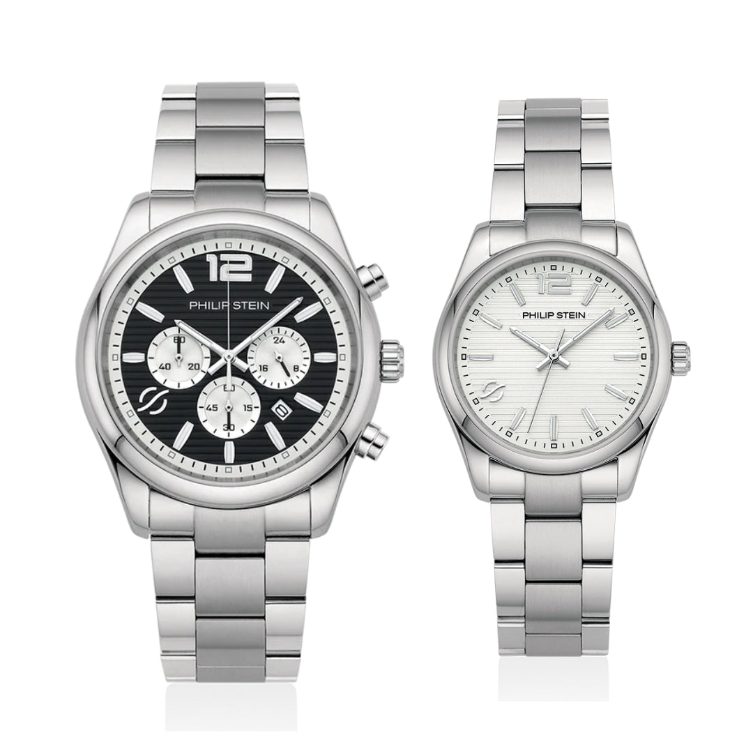 Philip Stein Couple Watch 47C-CRBWP-SS & 46-SLP-SS