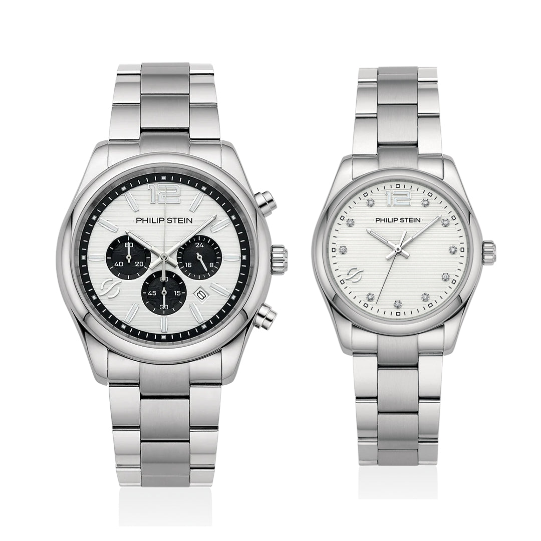 Philip Stein Couple Watch 47C-CRSBKP-SS & 46-DSLP-SS
