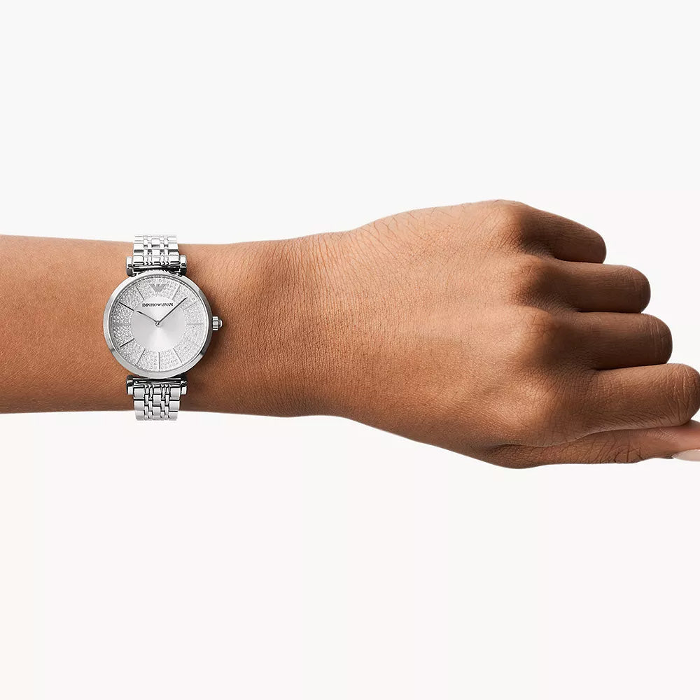 Emporio Armani Two-Hand Stainless Steel Ladies Watch