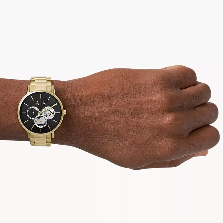 Armani Exchange Men's Multifunction Gold-Tone Stainless Steel Watch