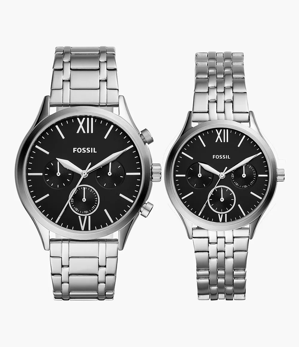 Fossil Couple Set His Her Stainless Steel Watches BQ2469SET The Watch House