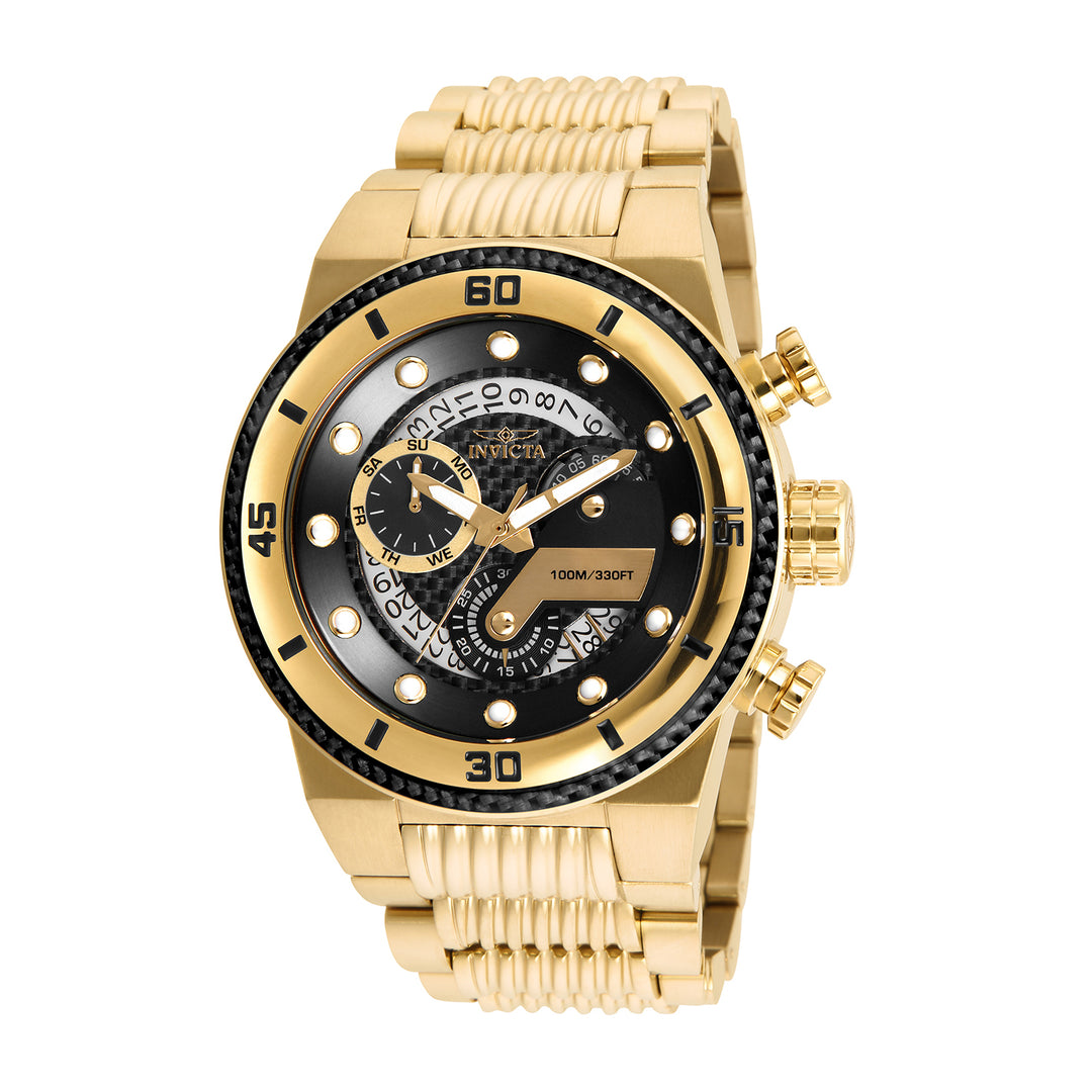INVICTA S1 Rally Men 51mm Stainless Steel Gold Black dial Z60 Quartz