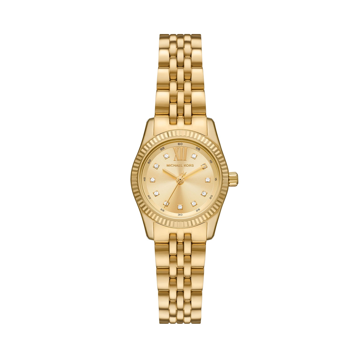 Michael Kors Lexington Three Hand Gold Tone Stainless Steel Watch The michael-kors-lexington-three-hand-gold-tone-stainless-steel-watch-the