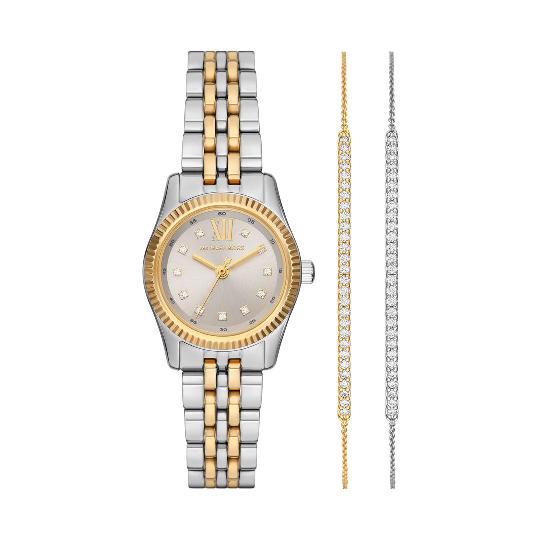 Michael Kors Lexington Three-Hand Two-Tone Stainless Steel Watch and Bracelets Gift Set