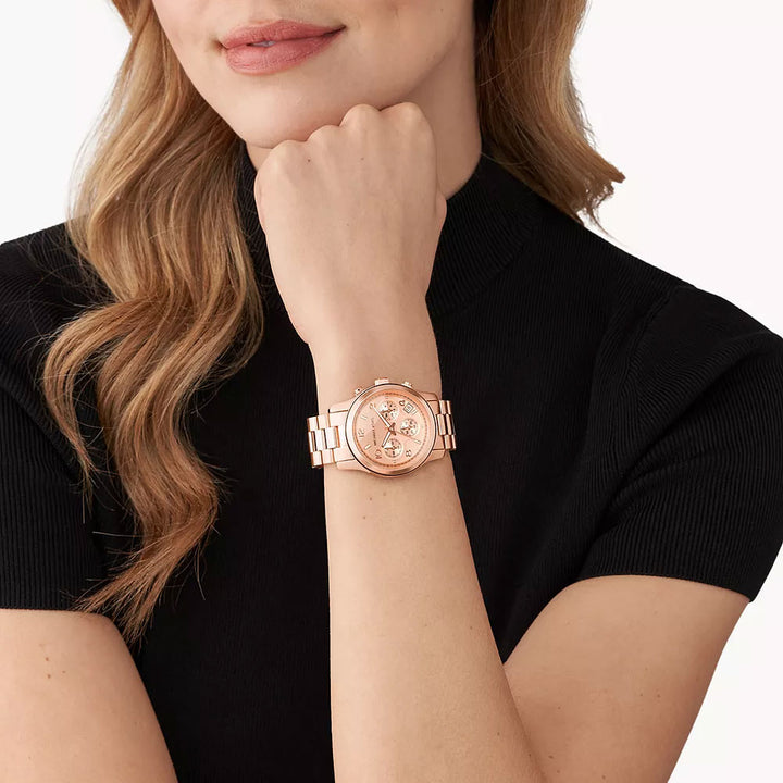 Michael Kors Runway Rose Gold Stainless Steel Women's Watch - MK7324