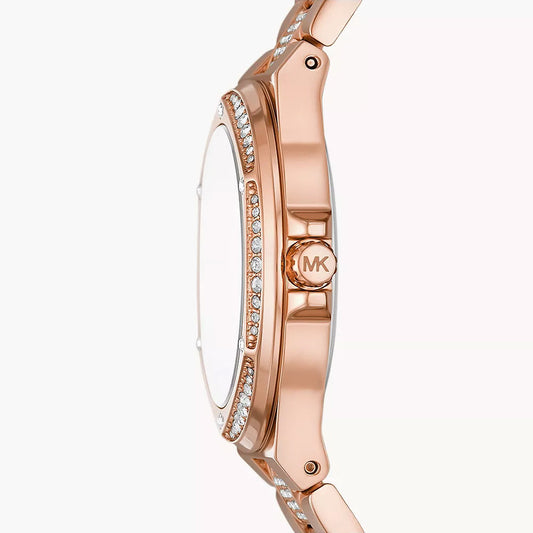 Michael Kors Lennox Three-Hand Rose Gold-Tone Stainless Steel Women's Watch