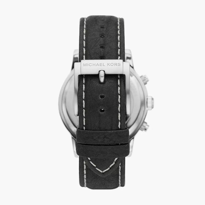 Michael Kors Hutton Chronograph Black Leather Men's Watch - MK8956