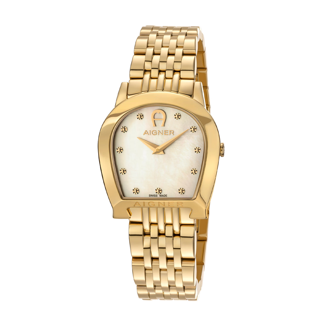 Aigner Women's Stainless Steel Case Bracelet Light Champagne Mother of Pearl Dial Watch