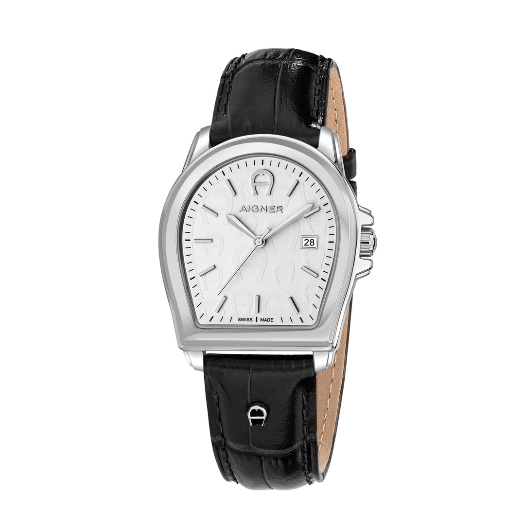 Aigner Men's Stainless Steel Case Leather White Mother of Pearl Dial Watch