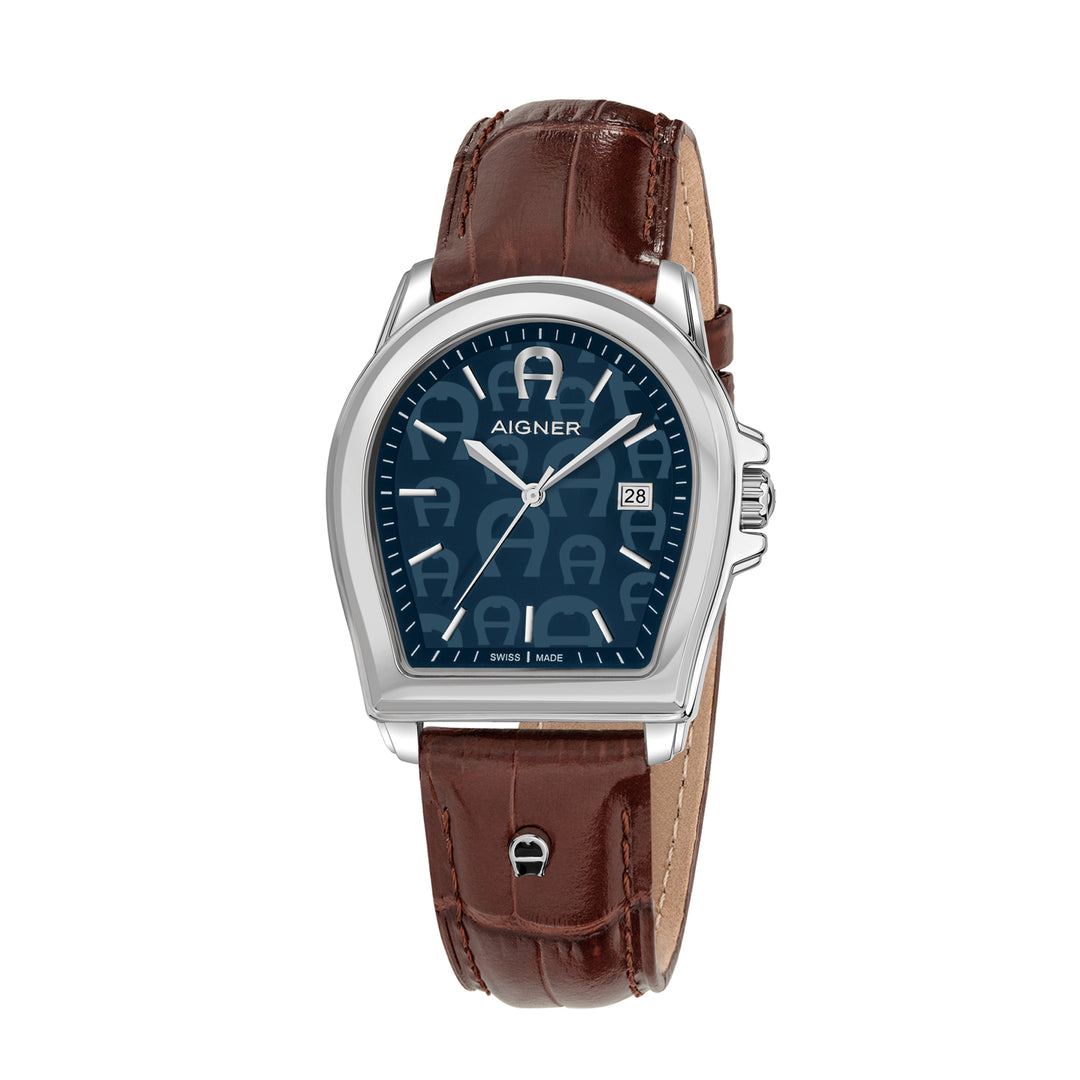Aigner Men's Stainless Steel Case Leather Blue Dial Watch