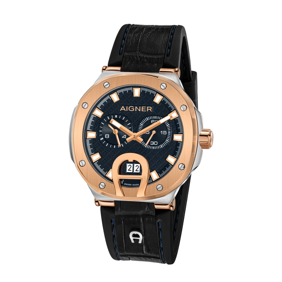 Aigner Men's Stainless Steel Case Leather Blue Dial Watch