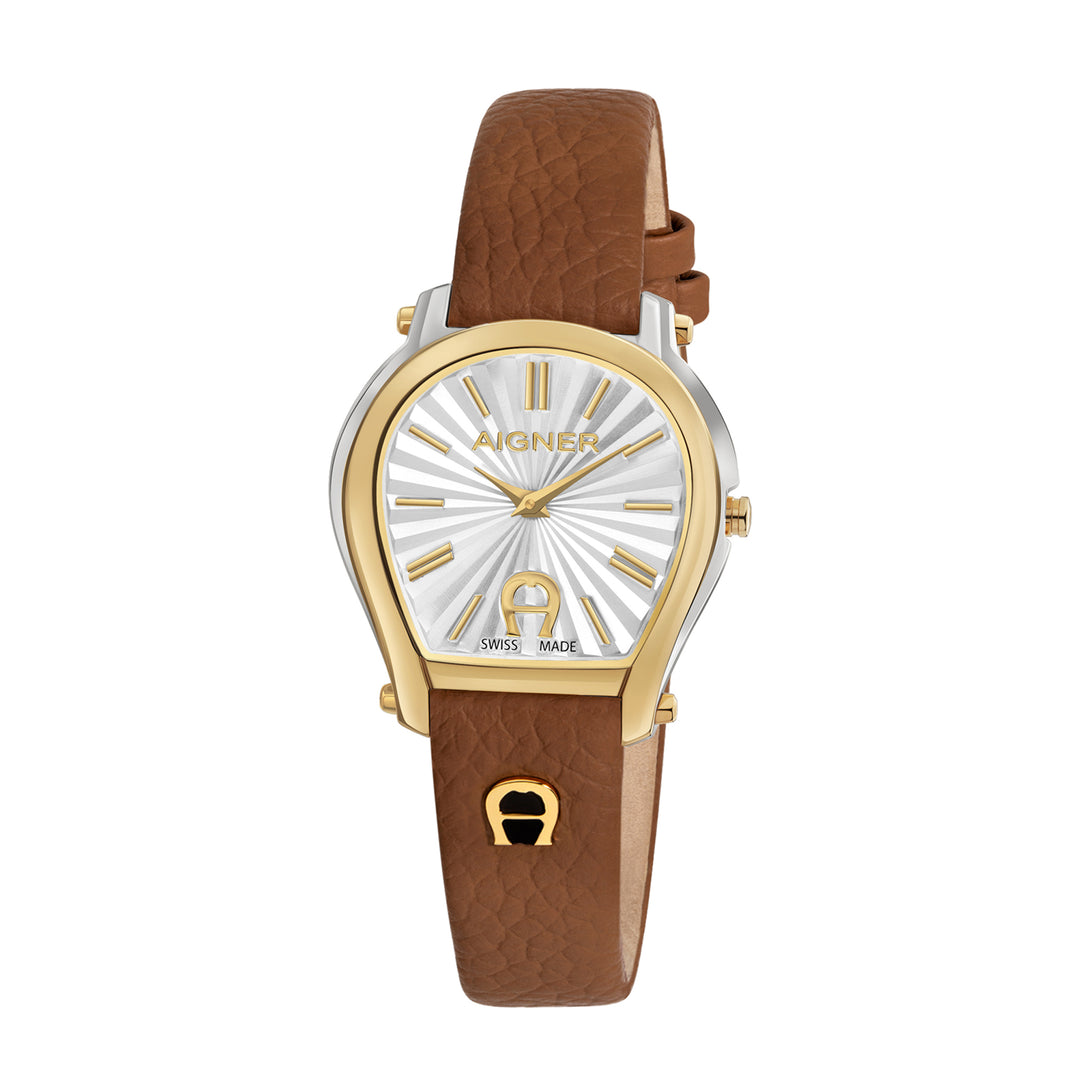Aigner Women's Stainless Steel Case Leather Silver White Dial Watch