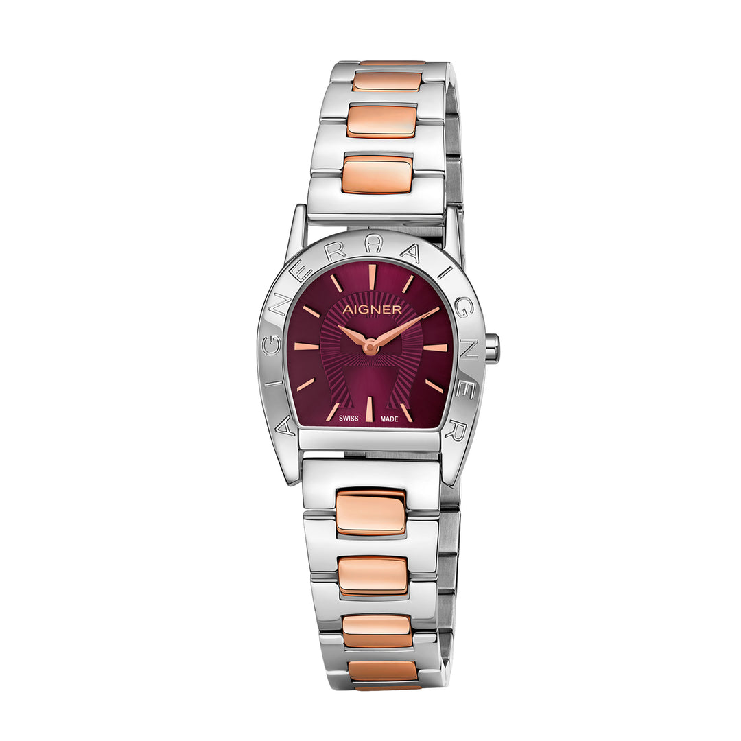 Aigner Women's Stainless Steel Case Bracelet Burgundy Dial Watch