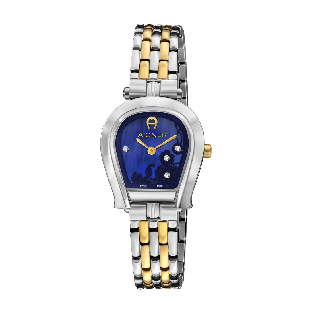 Aigner Women's Stainless Steel Case Bracelet Blue Mother of Pearl Dial Watch