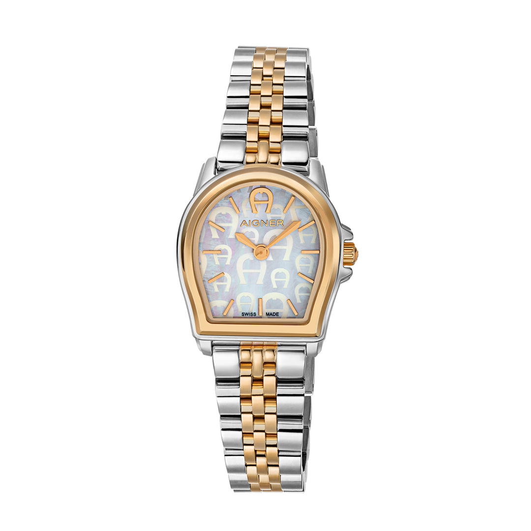 Aigner Women's Stainless Steel Case Bracelet White Mother of Pearl Dial Watch