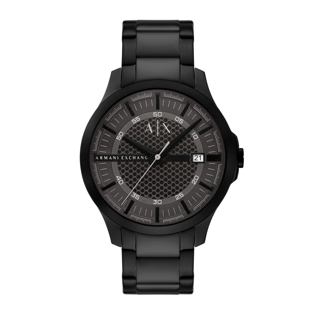 Armani Exchange Men's Three-Hand Date Black Stainless Steel Watch