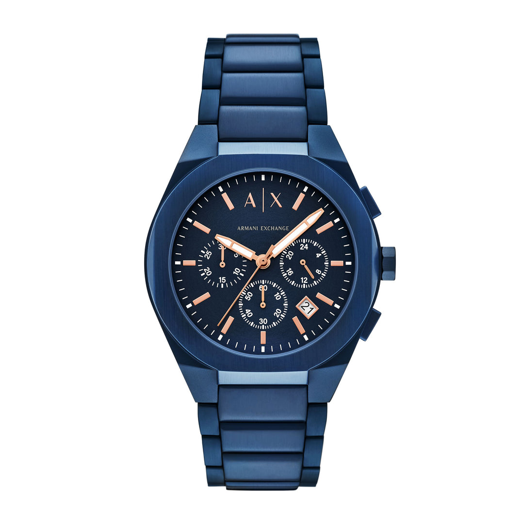 Armani Exchange Men's Sync Chronograph Blue Stainless Steel Watch