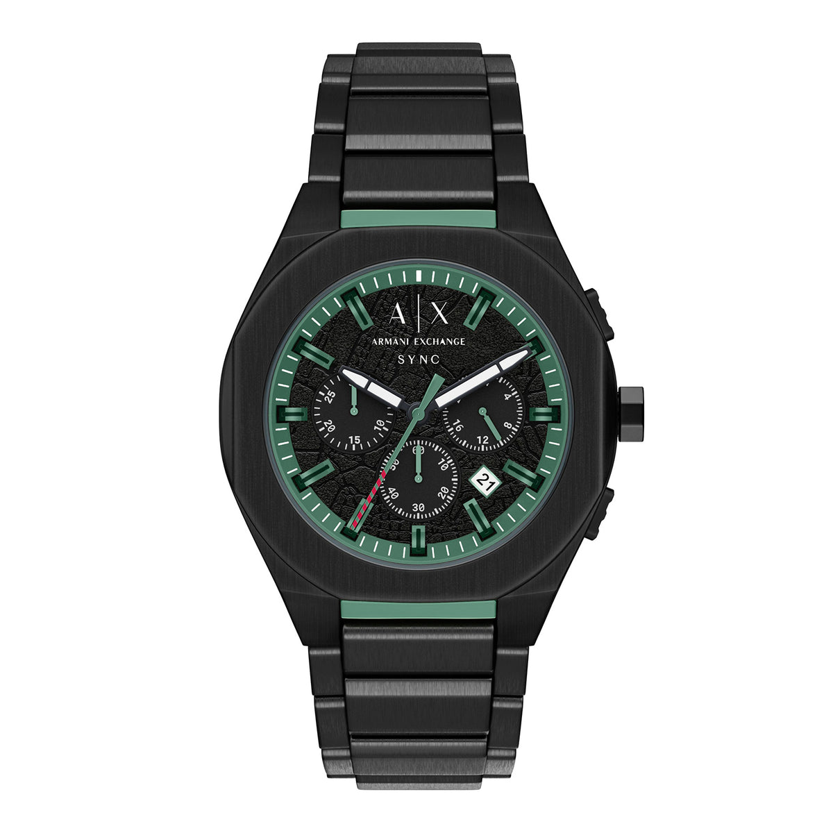 Armani Exchange Men's Sync Chronograph Black Stainless Steel Watch
