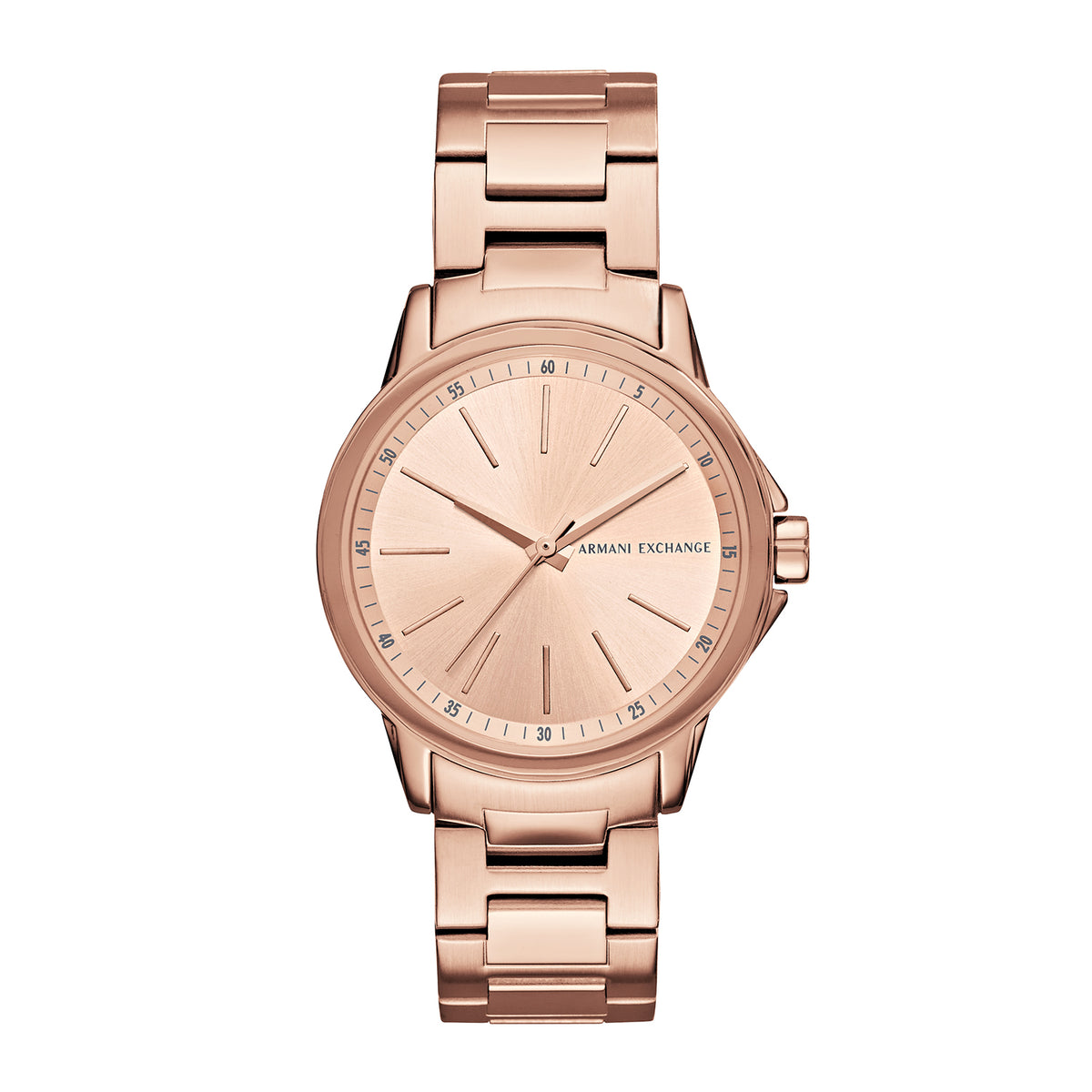 Armani Exchange Women's Lady Banks Three Hand, Rose Gold-Tone Stainless Steel Watch