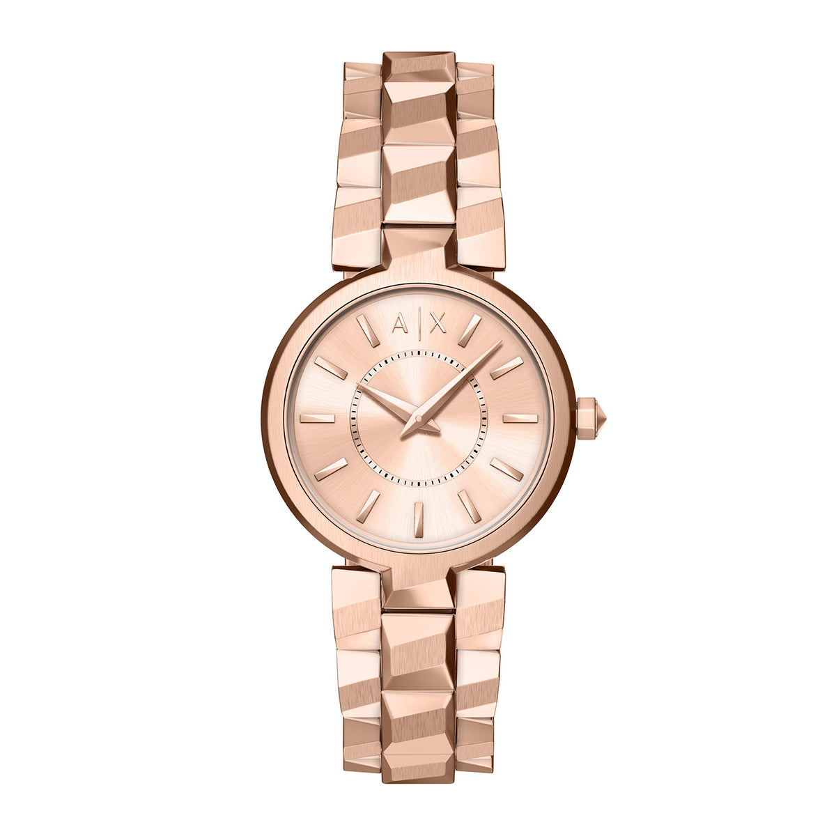 Armani Exchange Audora Women's Two-Hand Rose Gold-Tone Stainless Steel Watch