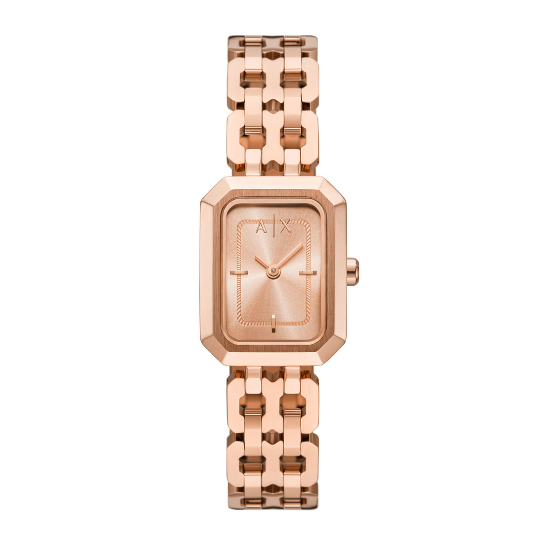 Armani Exchange Women's Two-Hand Rose Gold-Tone Stainless Steel Watch