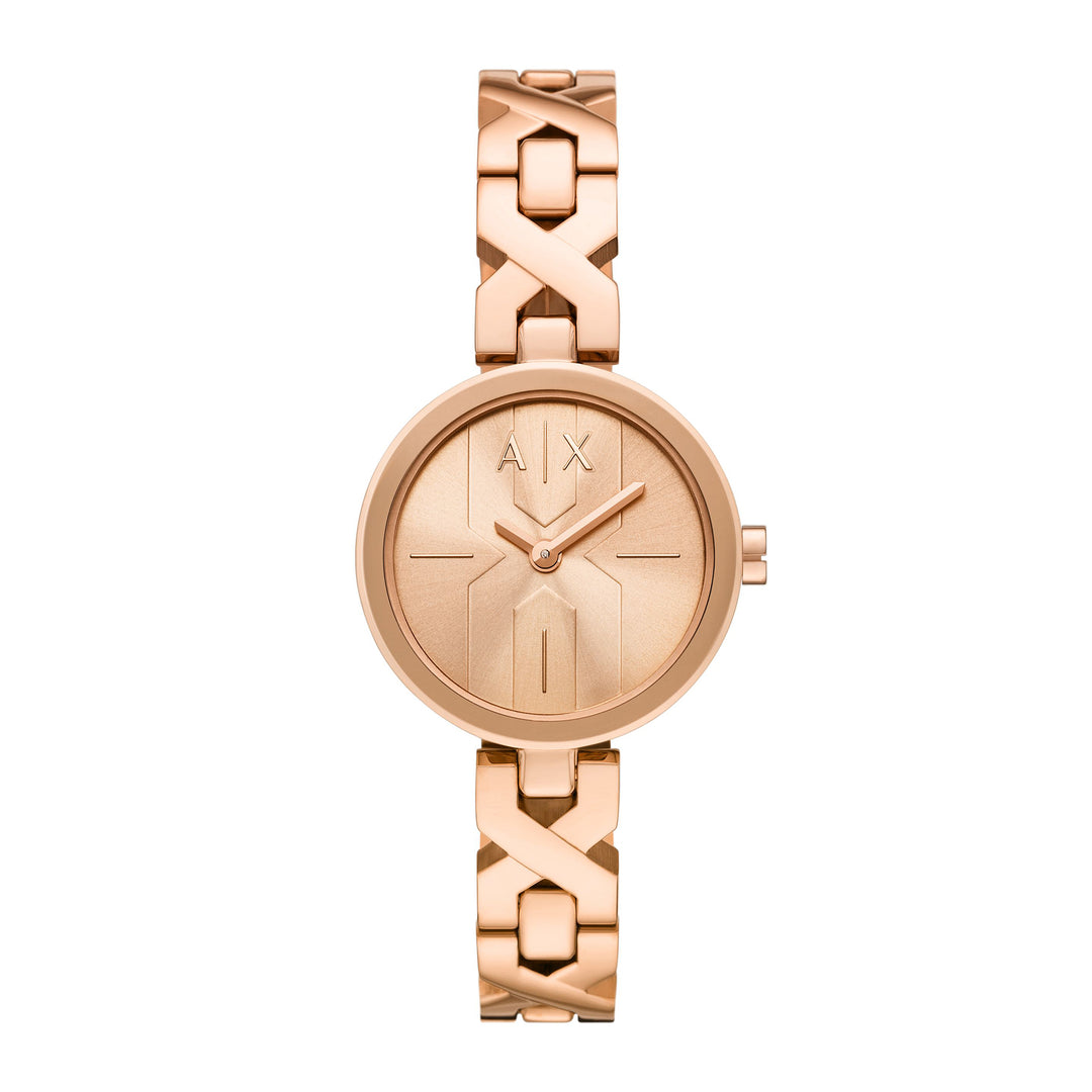 Armani Exchange Women's Two-Hand Rose Gold-Tone Stainless Steel Watch