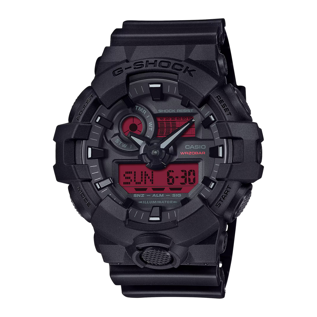 G-SHOCK Red and Black Collection Men Casual Watch GA-700BBR-ADR