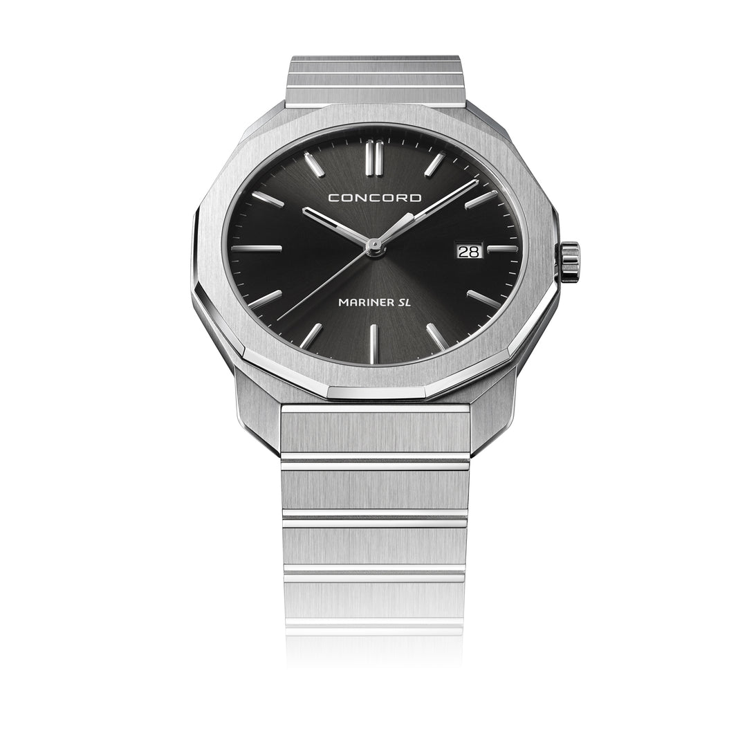 Concord Mens Watch Silver Tone Case Quartz