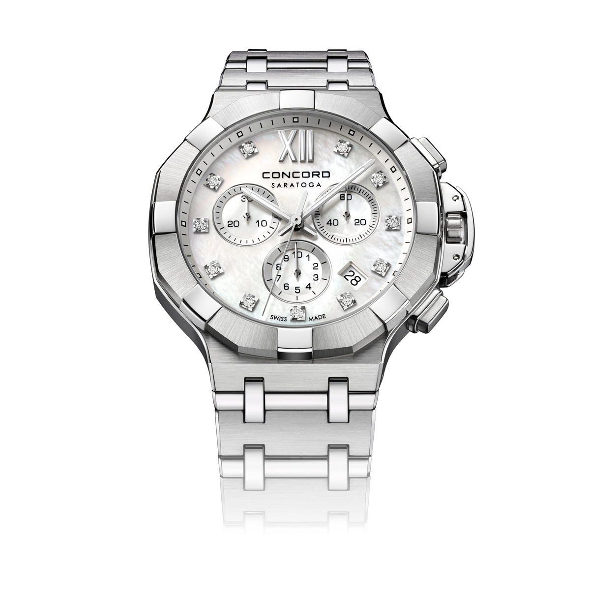 Concord Mens Watch Silver Tone Case Quartz