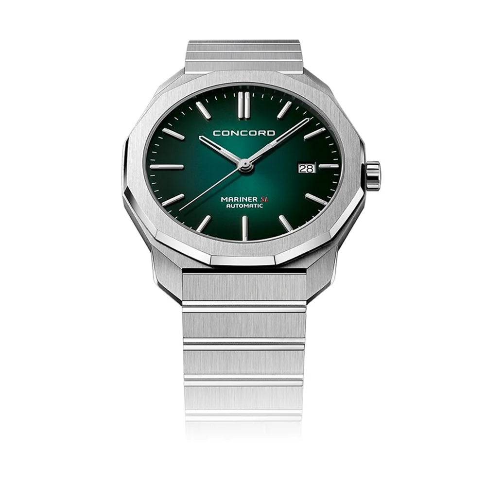 Concord Men's Silver Tone Case Green Dial Automatic Watch