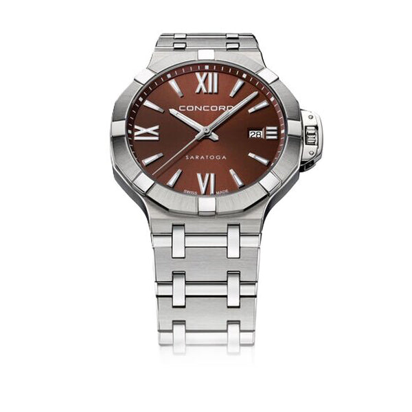 Concord Mens Watch Silver Tone Case Quartz