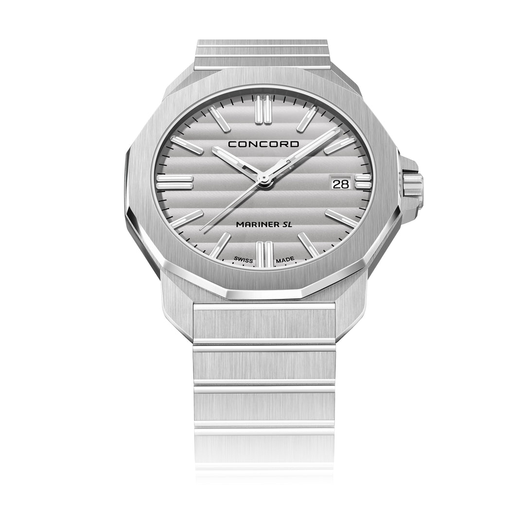 Concord Mens Watch Silver Tone Case Quartz