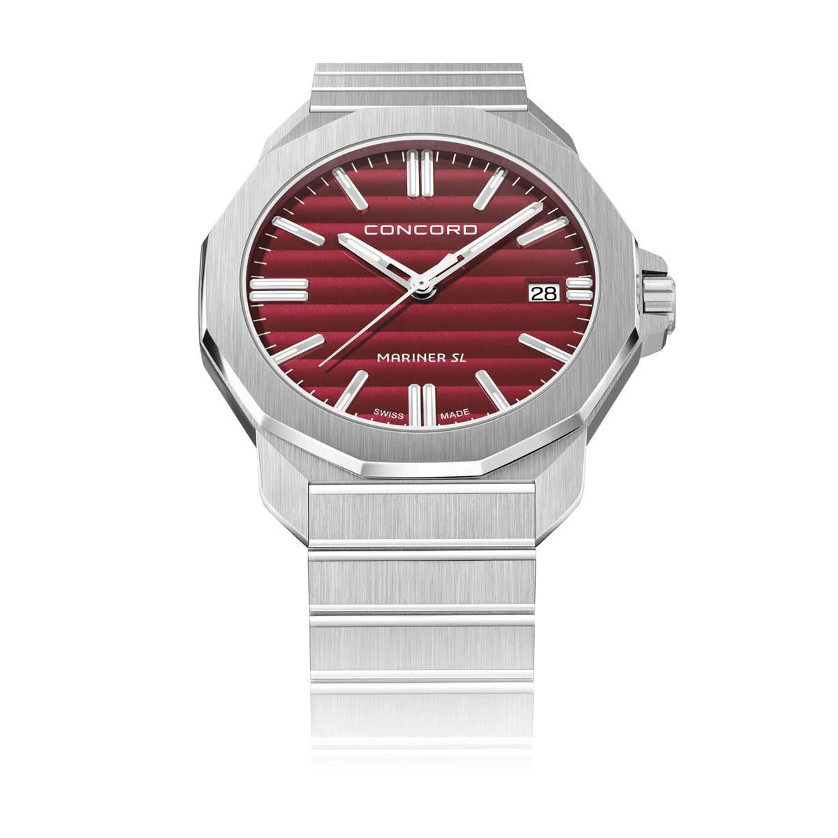 Concord Mens Watch Silver Tone Case Quartz