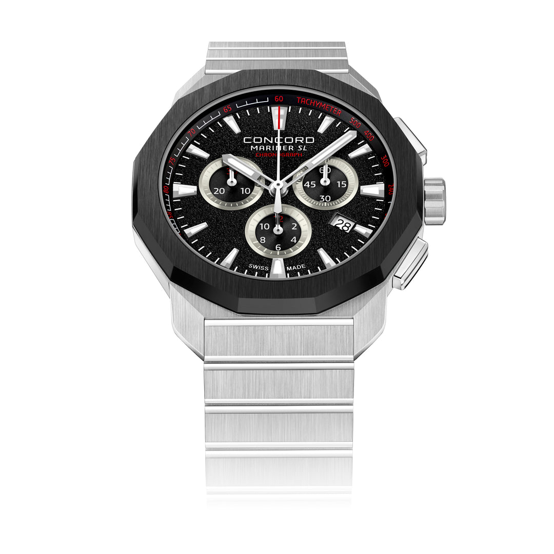 Concord Mens Watch Silver Tone Case Quartz