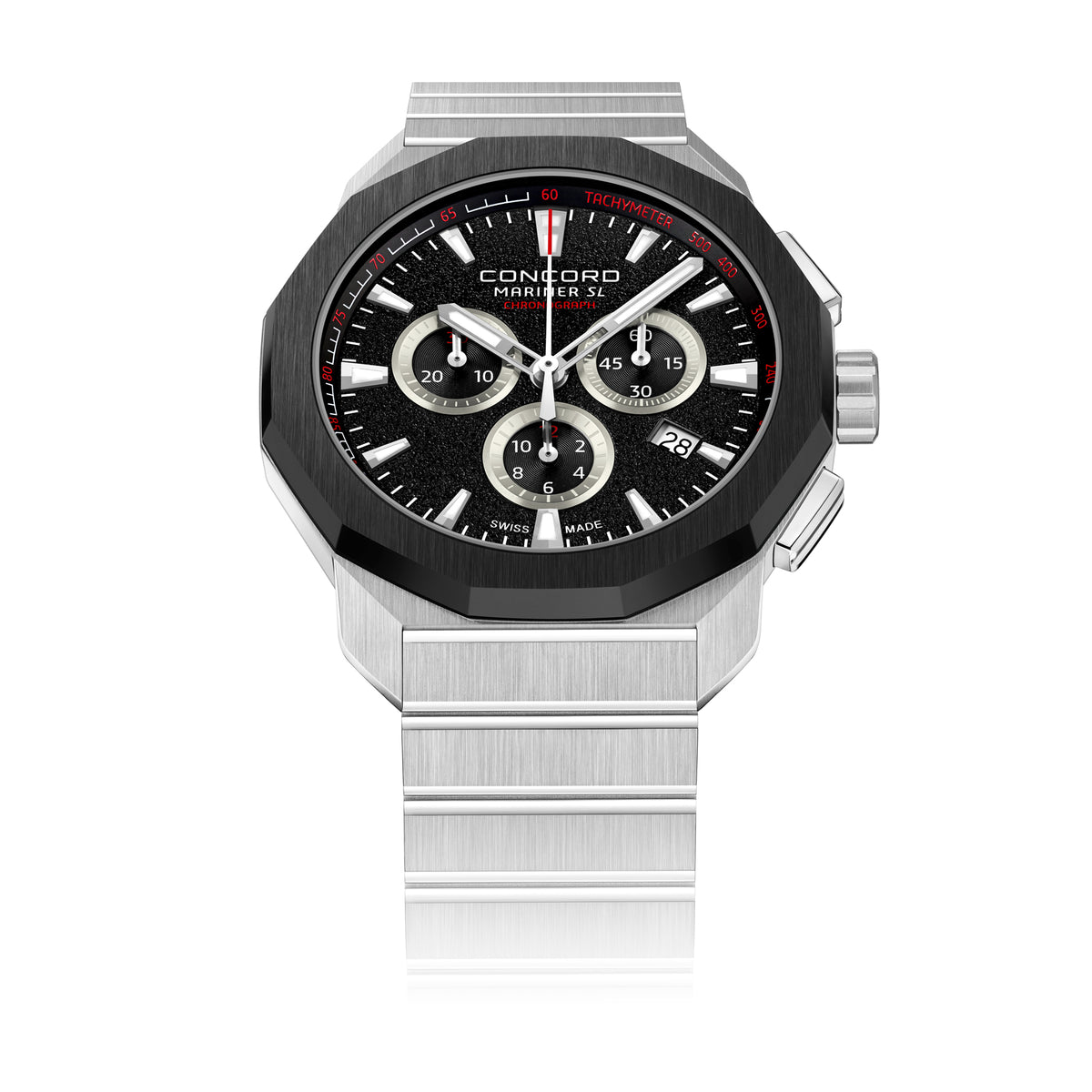 Concord Mens Watch Silver Tone Case Quartz