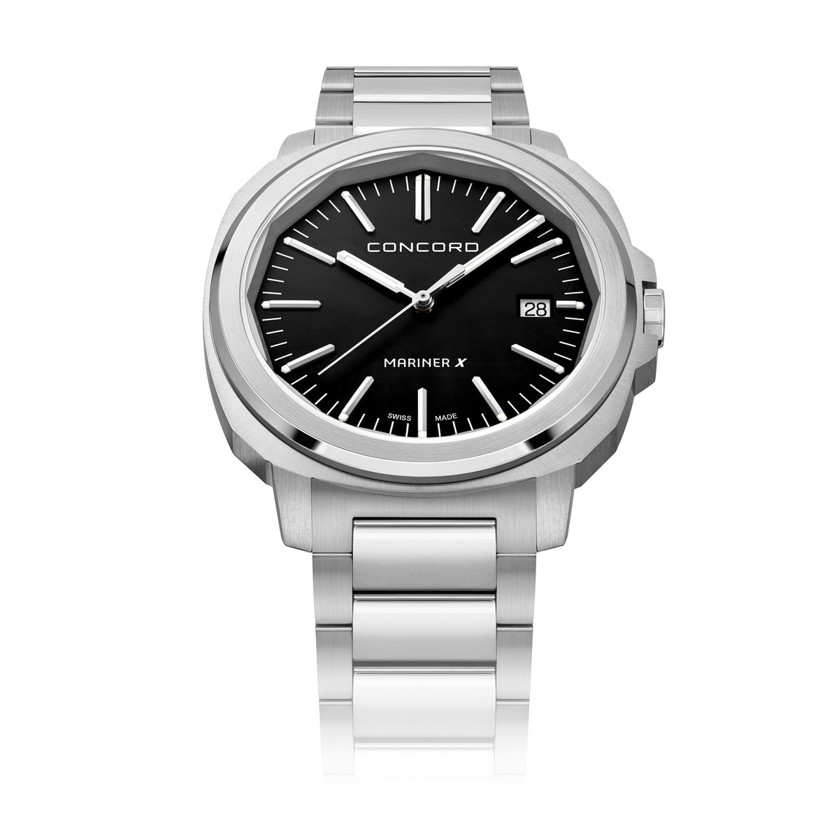 Concord Mens Watch Silver Tone Case Quartz