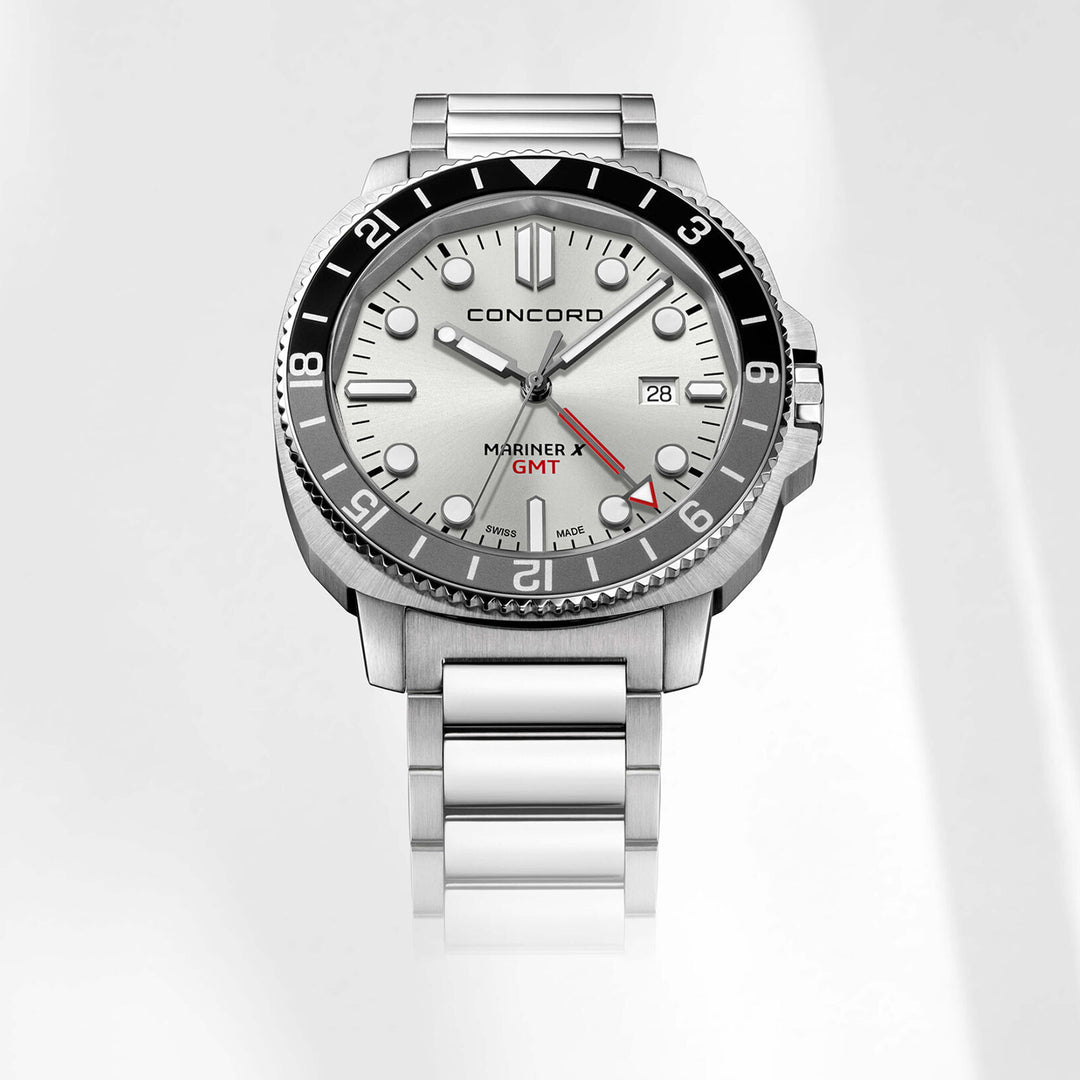 Concord Mens Watch Silver Tone Case Quartz
