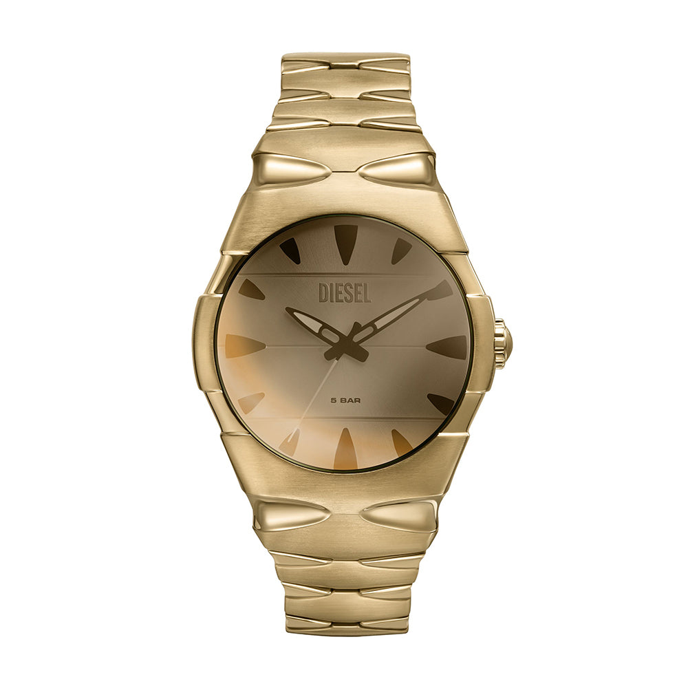 Diesel D-Sruptor Three-Hand Gold-Tone Stainless Steel Watch