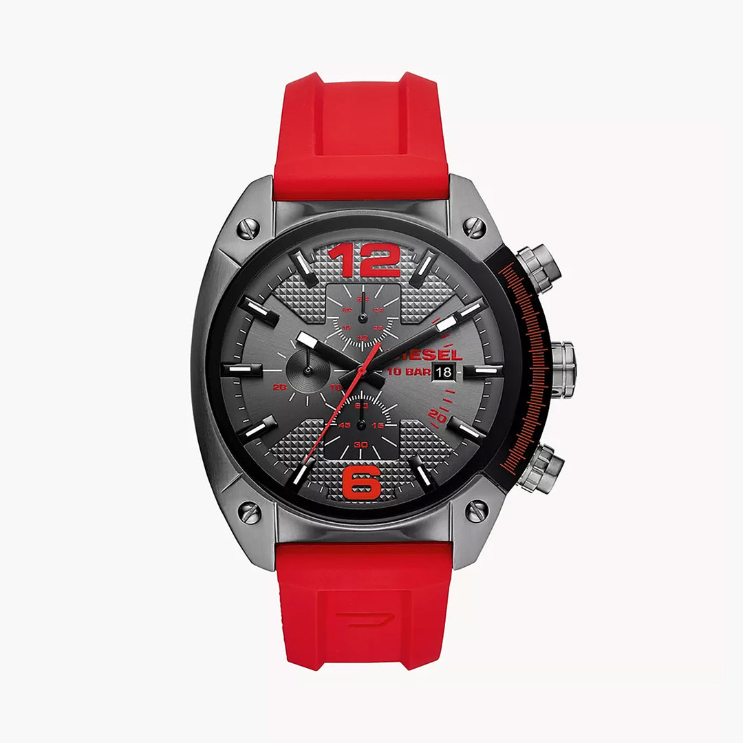 Diesel Overflow Men's Red Silicone Watch