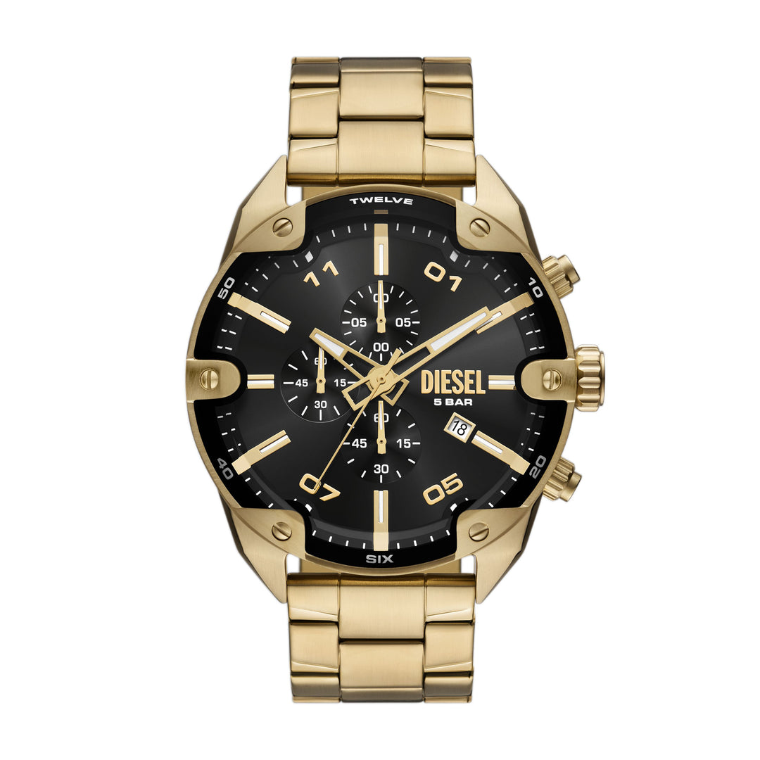 Diesel Spiked Chronograph Gold-Tone Stainless Steel Watch