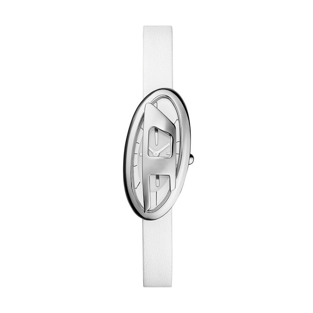 Diesel D-Era Two-Hand White Leather Watch