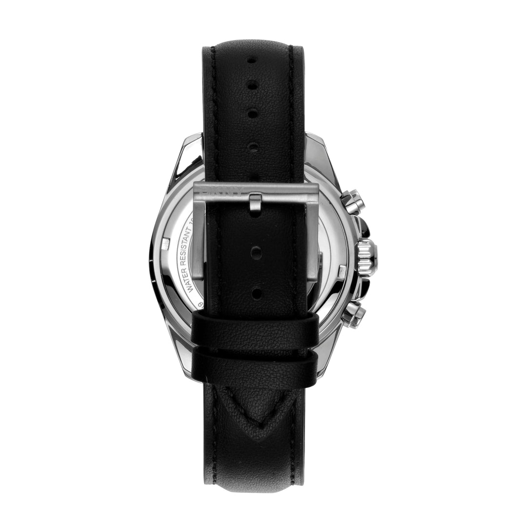 DKNY EVERYDAY Men's Black Dial Leather Strap Watch