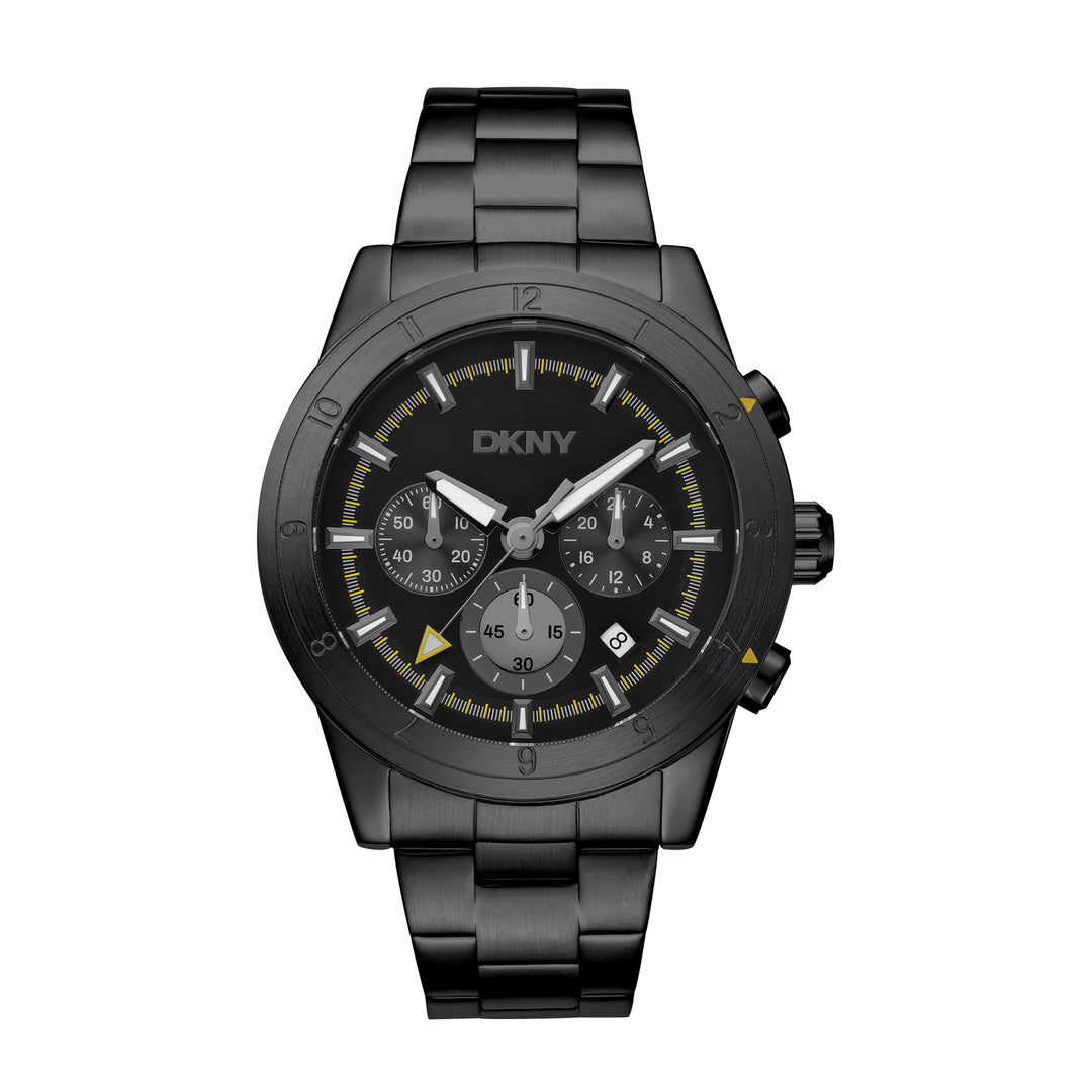 DKNY ACTIVE Men's Black Dial Stainless Steel Watch