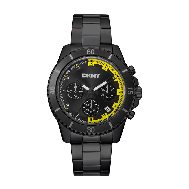 DKNY ACTIVE Men's Black Dial Stainless Steel Watch