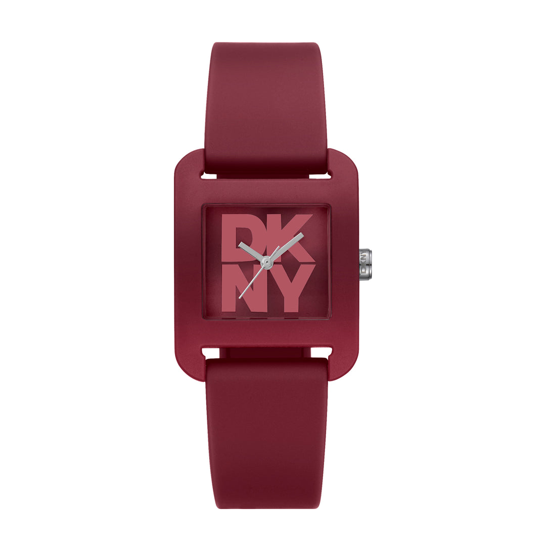 DKNY ICONIC Women's Dark Red Dial Silicone Strap Watch